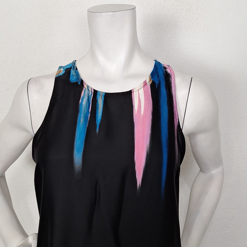 Wayf Anthropologie Black Multi Where Are You From Watercolor Maxi Dress Size S View 3